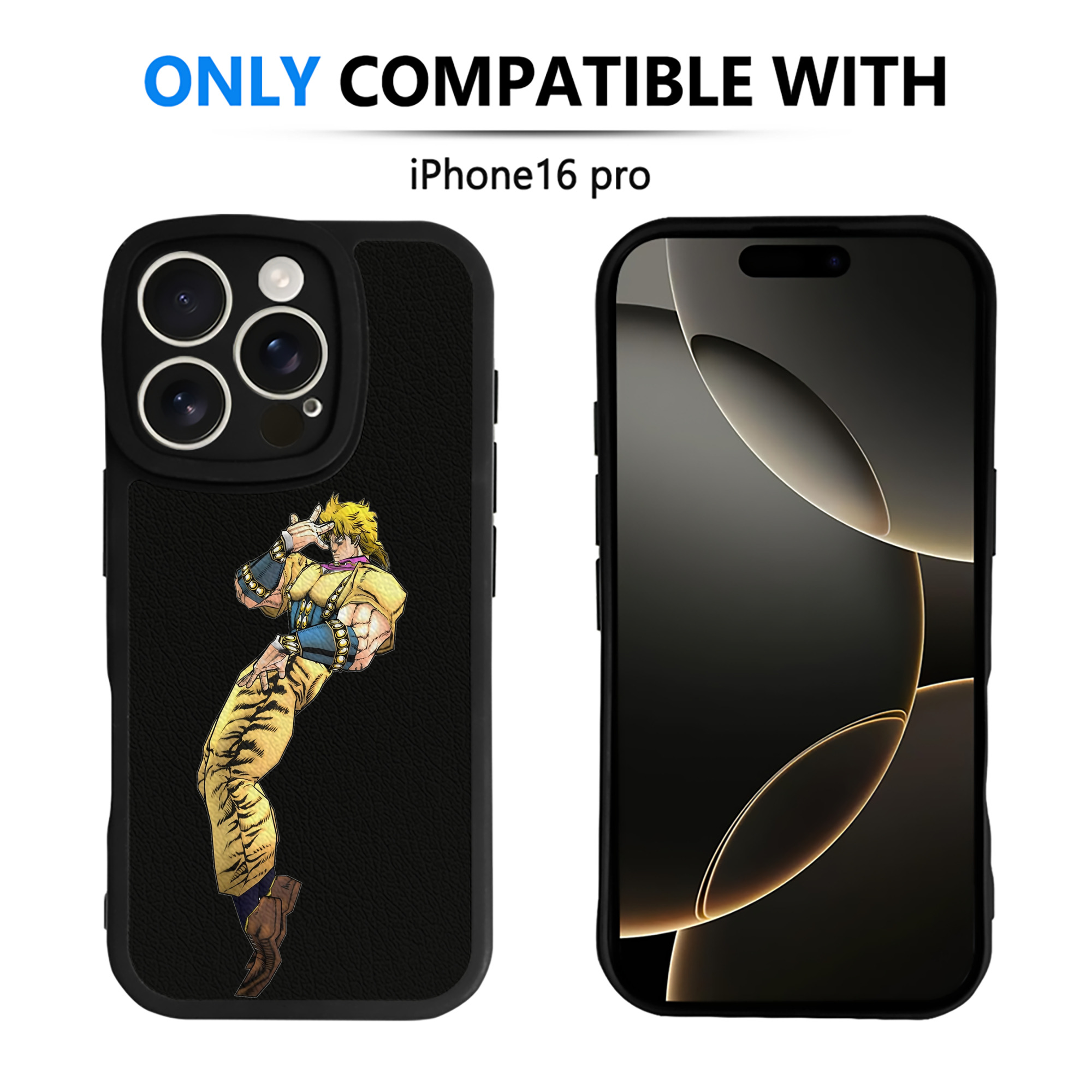 （画像用） ジョジョの奇妙な冒険 ディオ?ブランドー JoJo's Bizarre Adventure Dio Brando 【iPhone 16シリーズ対応】シリコンスマホケース（レザー調） 材質：シリコン
